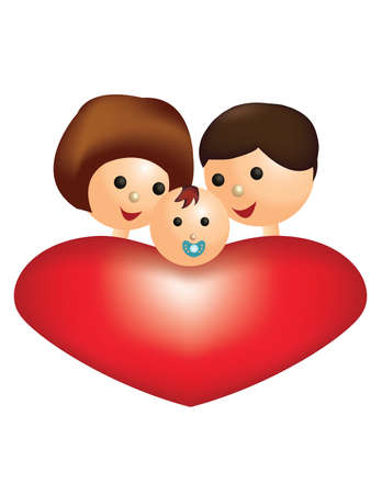 	Vector image of a happy, loving familyのイラスト素材