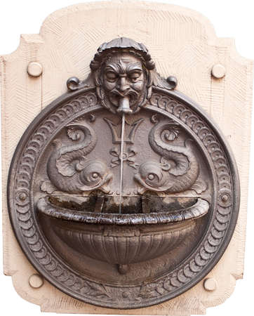  	Statue fountain spouting water. Europe.の写真素材