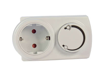 rheostat to control light intensity lamp, isolated on a white backgroundの写真素材