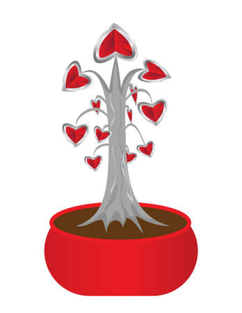 Vector image of a tree growing hearts.のイラスト素材