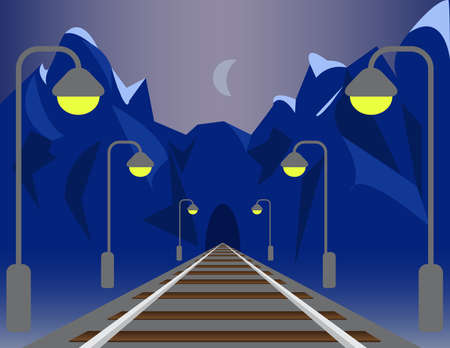 Railway in the mountainsのイラスト素材