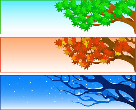  	Set vector seasonal backgroundsのイラスト素材