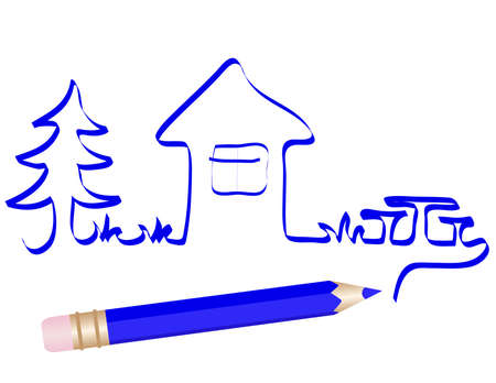  Hand draw Houseのイラスト素材