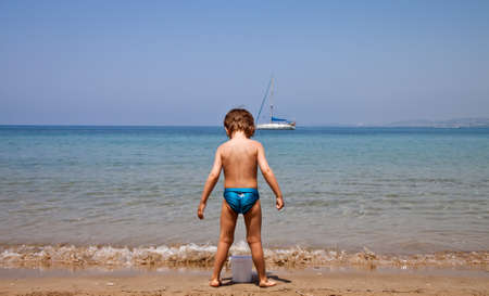 A child on the beachの写真素材