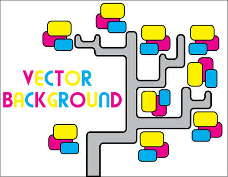 Abstract tree with colored leaves.のイラスト素材