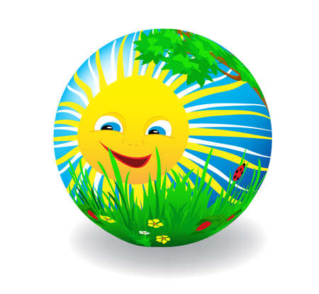 Ball featuring summer landscapes.のイラスト素材