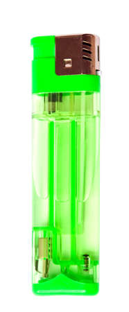 Green lighter, isolated on a white background.の写真素材