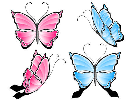 butterfly set のイラスト素材
