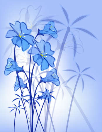 blue floral pattern. のイラスト素材