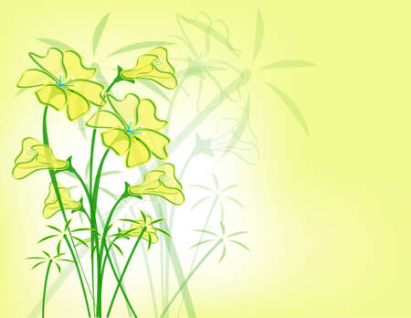 Yellow floral pattern. のイラスト素材