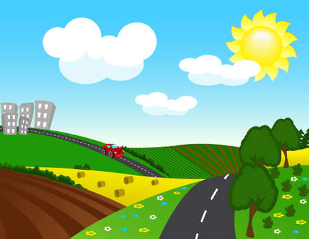 The road from the city のイラスト素材