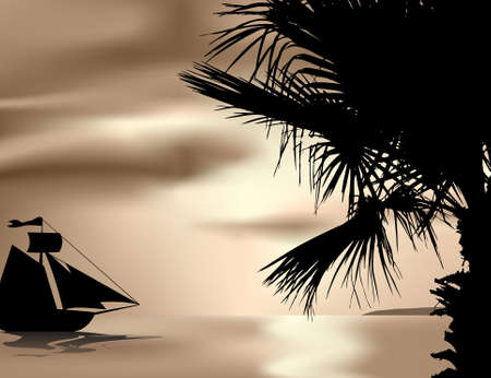 Sunset at seaのイラスト素材