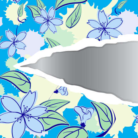 The torn paper with floral pattern のイラスト素材