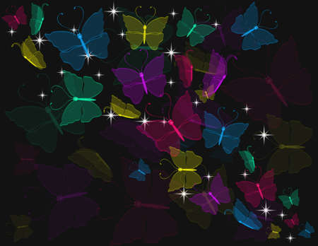 	Colorful butterfly, abstract backgroundのイラスト素材