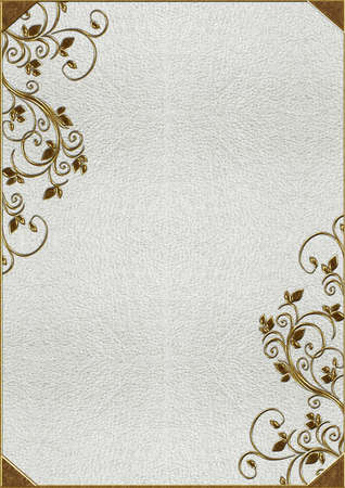 The texture of the skin with gold letteringの写真素材