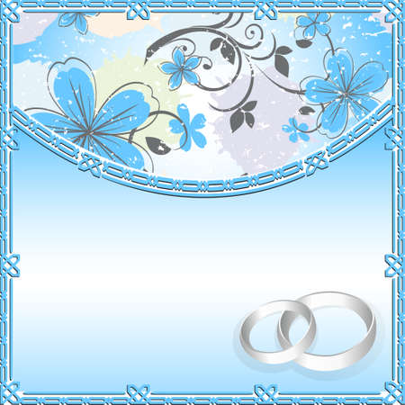 	Wedding card with a floral pattern and place for textのイラスト素材