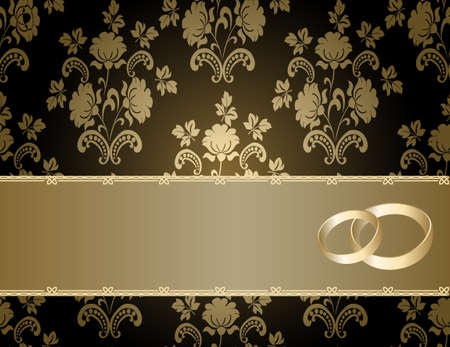 	Wedding card with a floral pattern and place for textのイラスト素材