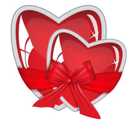 Two hearts tied with a bowのイラスト素材
