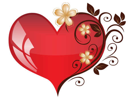 Openwork heart from a flower patternのイラスト素材