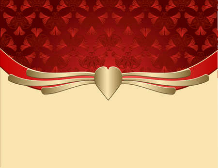 red vintage frame with a gold stampingのイラスト素材