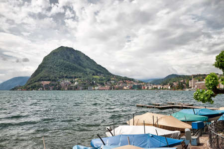 Lake Lugano  Switzerland  Europe の写真素材