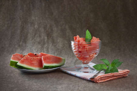 Still Life with ripe watermelonの写真素材