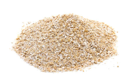 Oat bran on white backgroundの写真素材