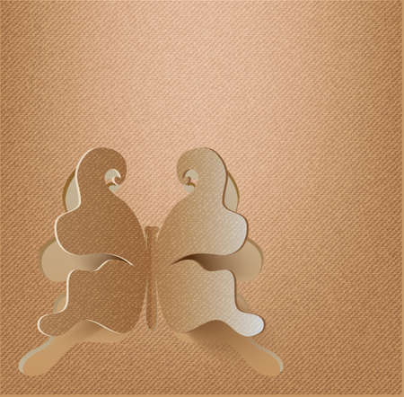 Abstract butterfly on denim textureのイラスト素材