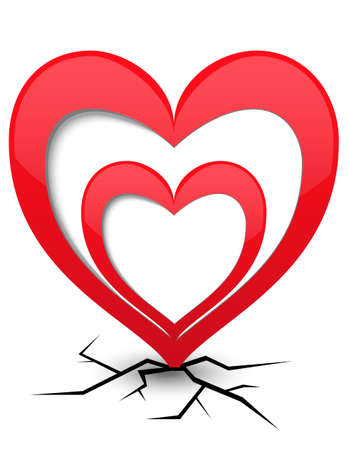 Icon with heart and cracksのイラスト素材