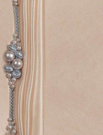 Delicate satin with beadsの写真素材