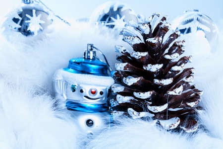 Christmas with cheerful snowman