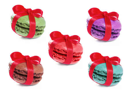 French macarons  Isolate on white の写真素材