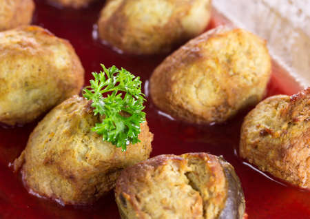 Gefilte fish on a platterの写真素材