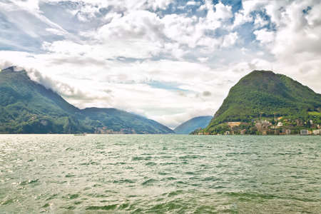 Lake Lugano  Switzerland  Europe  の写真素材