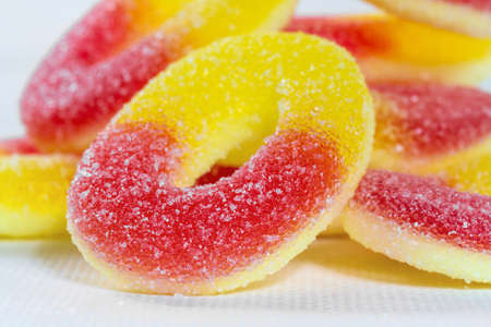 gummy candy with sugar closeup
