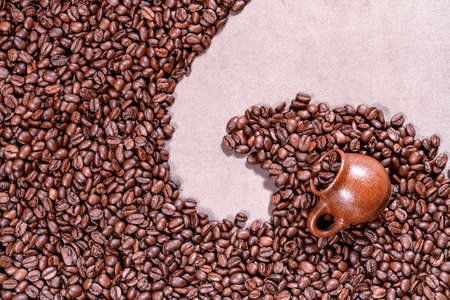 Background of roasted coffee beansの写真素材