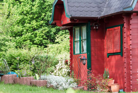 Garden house in the lush gardens の写真素材