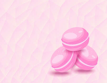 French macarons on the background of trianglesのイラスト素材