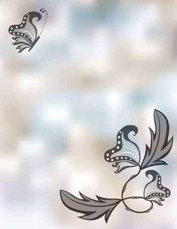 Abstract pastel background with butterfliesのイラスト素材