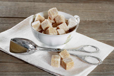 Brown lump sugarの写真素材