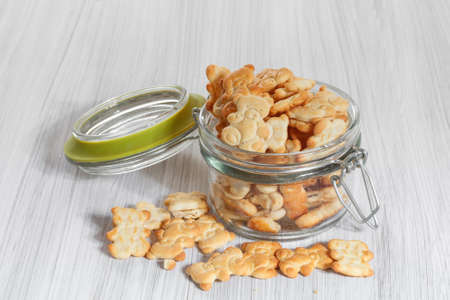 Tasty crackers for childrenの写真素材