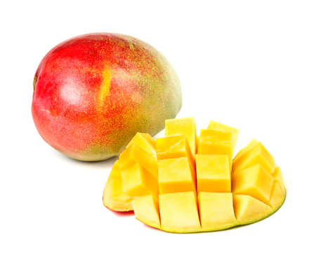 The mango fruit isolated on a white backgroundの写真素材