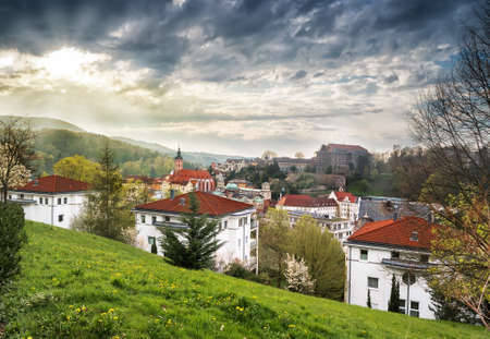 View of Baden-Baden before the stormの写真素材