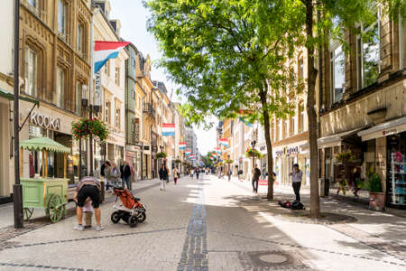 LUXEMBOURG, LUXEMBOURG - JUNE19, 2016:   Street at the Center Luxembourg City.のeditorial素材
