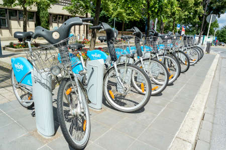 LUXEMBOURG, LUXEMBOURG â€“ JUNE19, 2016:  Public Bike Rental Terminal run by the bike sharing...