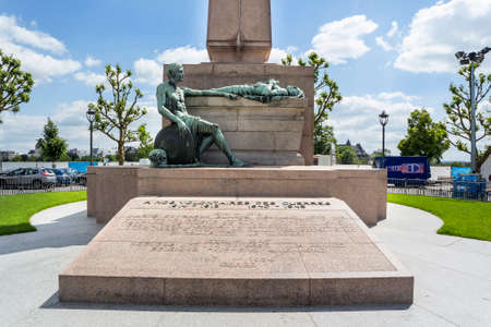 LUXEMBOURG, LUXEMBOURG - JUNE19, 2016: Golden Lady Monument of Remembrance