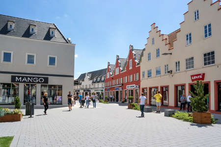 ROPPENHEIM, ALSACE, FRANCE - June 22, 2016: View of the Outlet Village on the border of Germany and Franceのeditorial素材