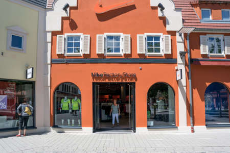 ROPPENHEIM, ALSACE, FRANCE - June 22, 2016: Interior of  NIKE FACTORY STORE in the  Outlet Village Roppenheimのeditorial素材