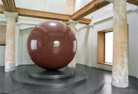 large red sphere in the exhibition hall in Munich. Germanyのeditorial素材