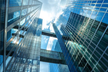 Munich, Germany- AUGUST 7, 2016: Details of skyscraper architecture in Munich against the skyのeditorial素材